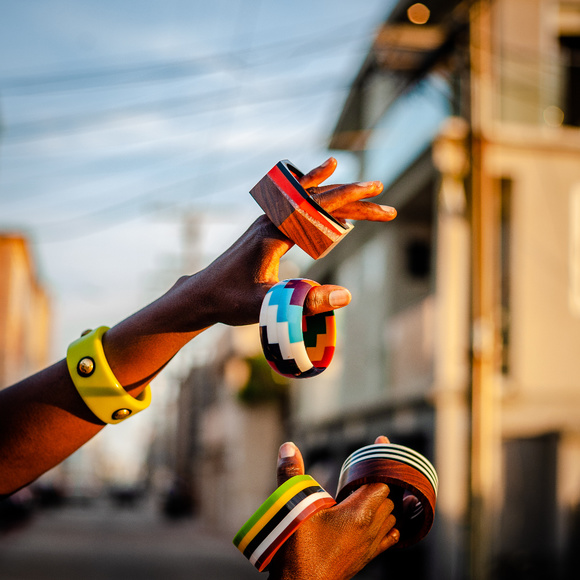 HANDMADE Wood+Lucite Vintage Repro Hexagon—1 Left! - Picture 6 of 8